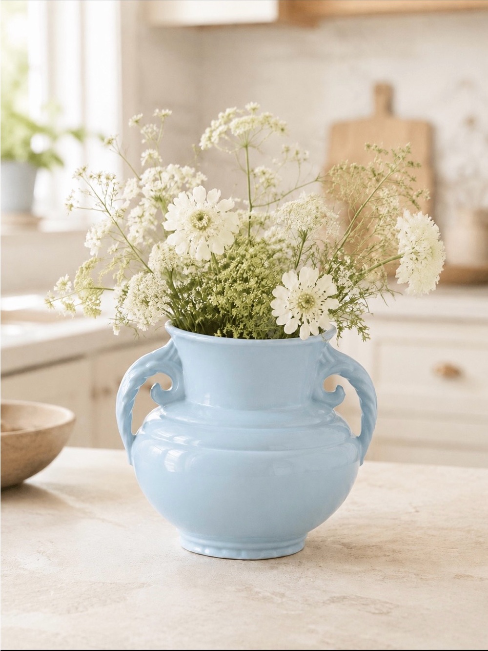 Vintage 30’s Powder Blue Abington Pottery Vase. Art Deco | Stamped | Numbered